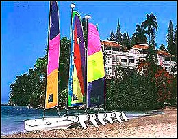 boats on the beach at couples san souci swingers resort